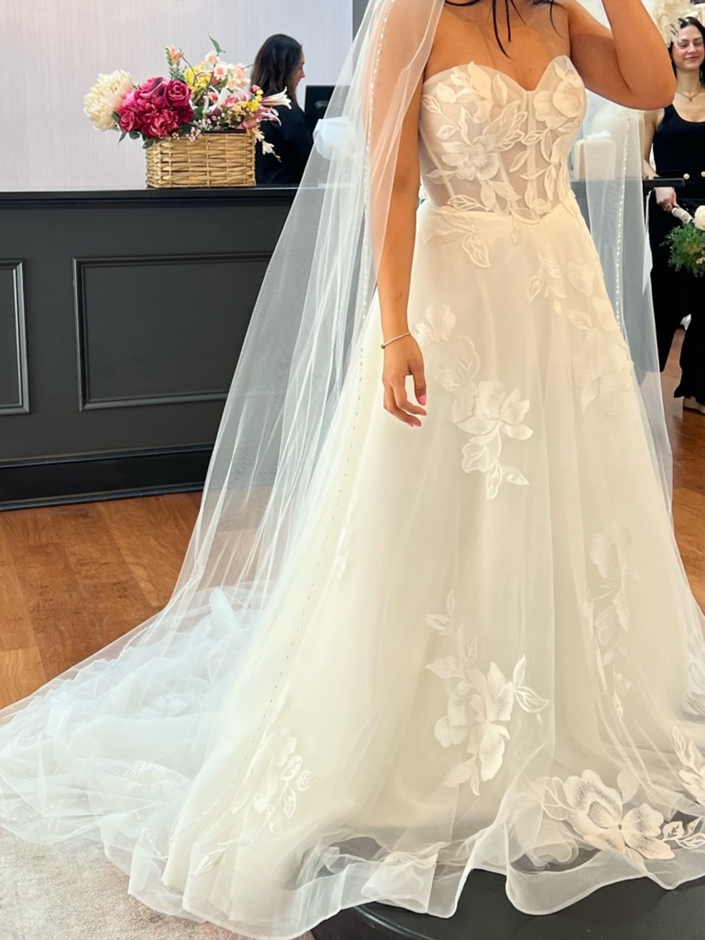 AVAILABLE IN AUG 2026 — Stella York 7975 Floral Appliqué A-Line Wedding Dress